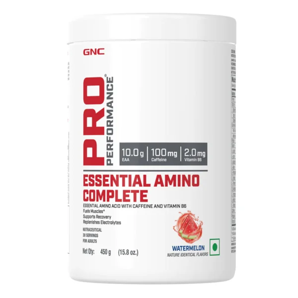 GNC | Essential Amino Complete | Support Recovery | 450 gm | Watermelon Flavor