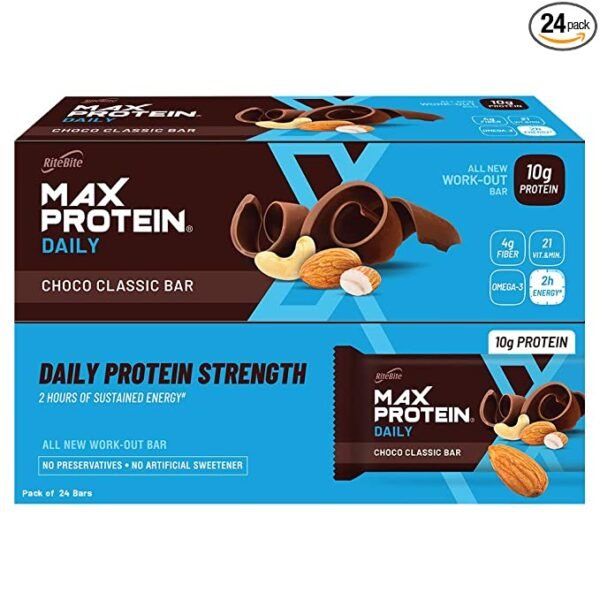 RiteBite Max Protein | Protein Bar | 10 gm Protein ( Pack of 24 Bars )