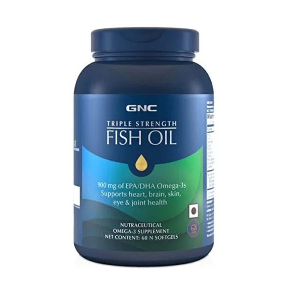 GNC | Triple Strength Fish Oil 1500mg | 540 mg EPA & 360 mg DHA | 60 Softgels