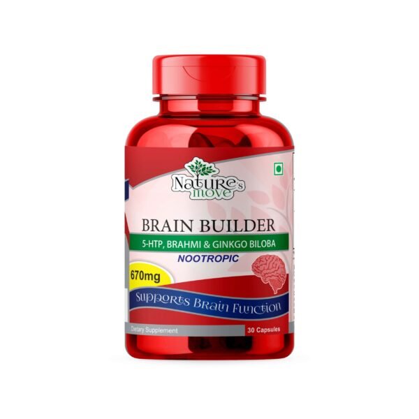 Brain Builder | 5-HTP | Brahmi | Ginkgo Biloba | Alpha GPC | 30 Capsules