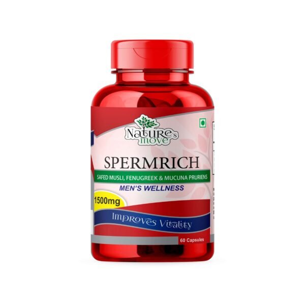 Spermrich | Safed Musli | Fenugreek Seed | Kapikachhu 1500mg | 60 Capsules