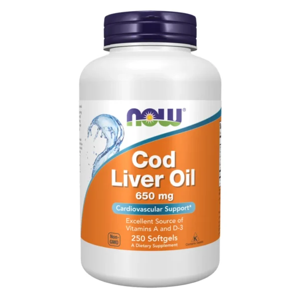 Now Foods | Cod Liver Oil 650MG | Cardiovascular Support | 250 Softgels