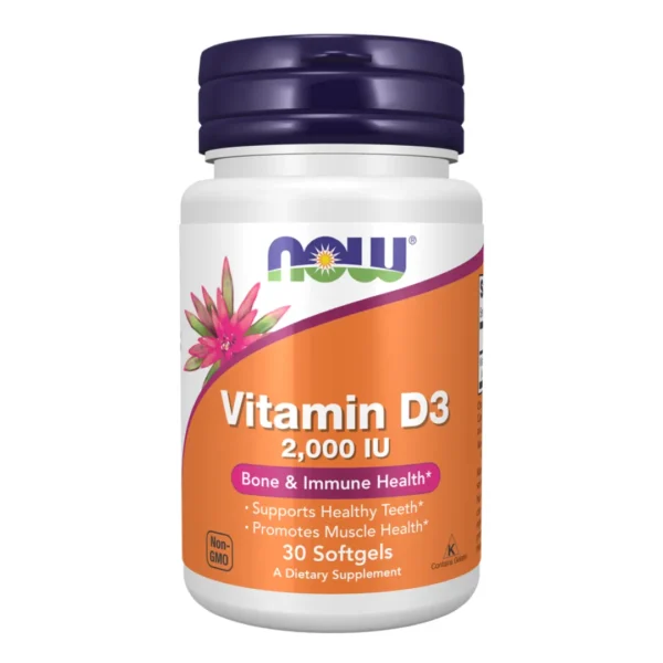 Now Foods | Vitamin D3 2000 IU | Bone & Immune Health | 30 Softgels