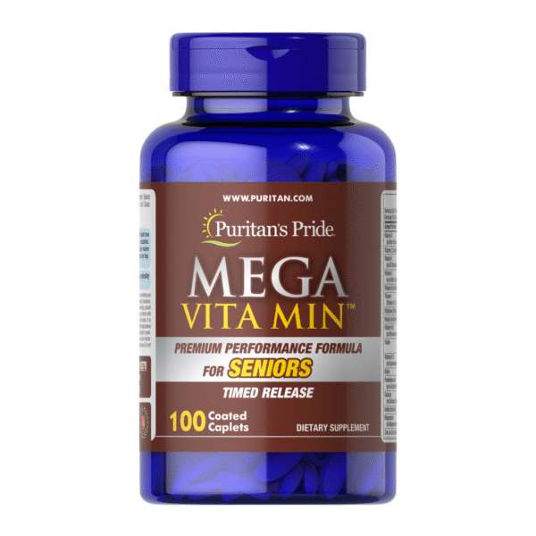 Puritan's Pride | Mega Vita Min Multivitamin for Seniors Timed Release | 100 Coated Capsules