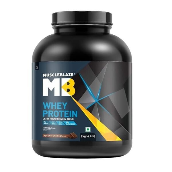 MuscleBlaze Whey Protein, Ultra Premium Blend, Rich Milk Chocolate - 2 kg / 4.4 lb