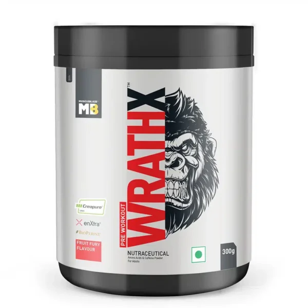 MuscleBlaze | WrathX Pre Workout | with Creapure, enXtra, & BioPerine | 300 gm | 30 Servings | cola frost Flavor