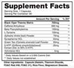 Dragon Pharma | Black Viper | Extreme Potency Fat Burner | 30 Capsules - Image 2