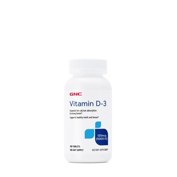 GNC Vitamin D3 Tablets 5000 IU - 180 Tablets ( Imported- USA )