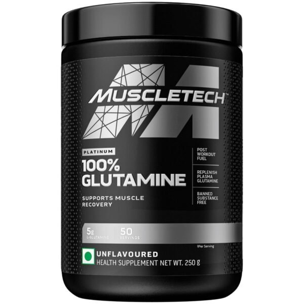 MuscleTech | Platinum 100% Glutamine Powder | Post Workout Recovery Drink | 250gm
