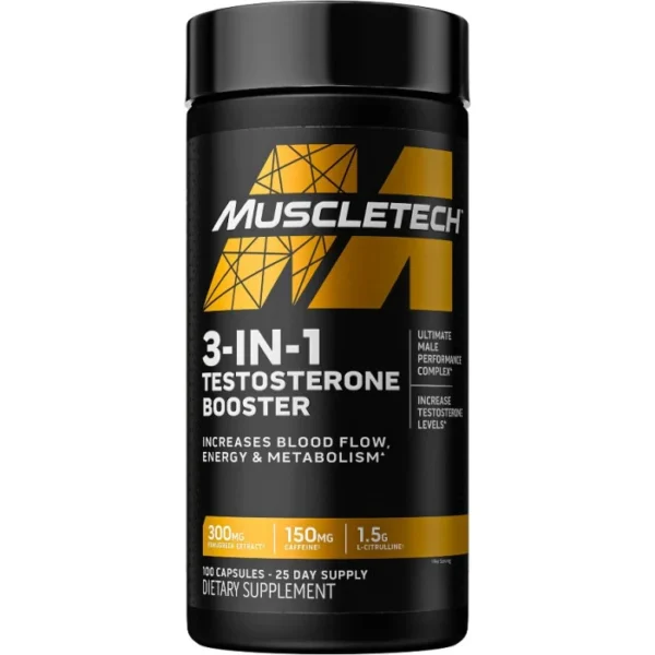 Muscletech | 3-in-1 Testosterone Booster | 100 Capsules