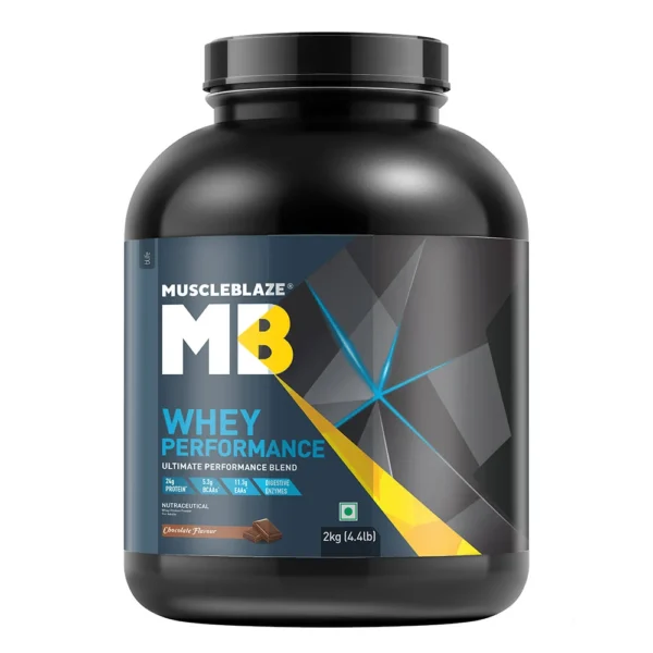 MuscleBlaze Whey Performance Protein - 2 Kg (4.4 Lb), Chocolate Flavor