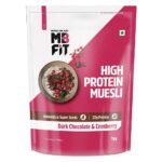 MuscleBlaze High Protein Muesli 1Kg | Dark Chocolate & Cranberry