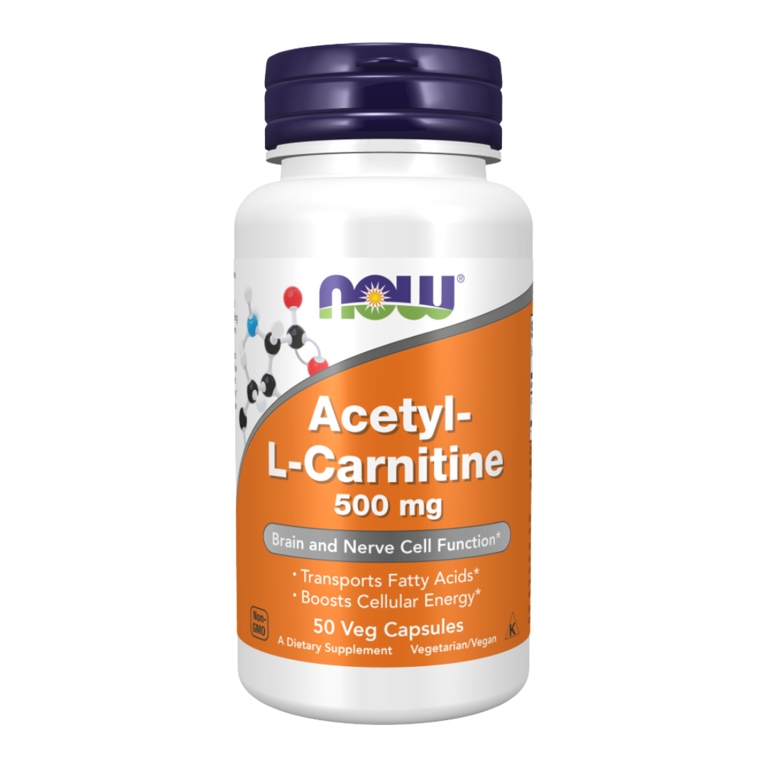 Acetyl-L-Carnitine-500mg Now Foods | Acetyl-L-Carnitine 500MG | 50 Veg Capsules - Image 1