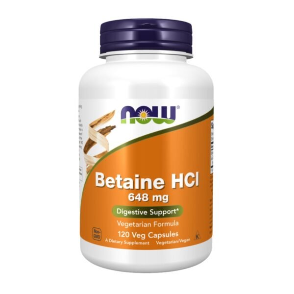 Now Foods | Betaine HCl 648MG | 120 Veg Capsules