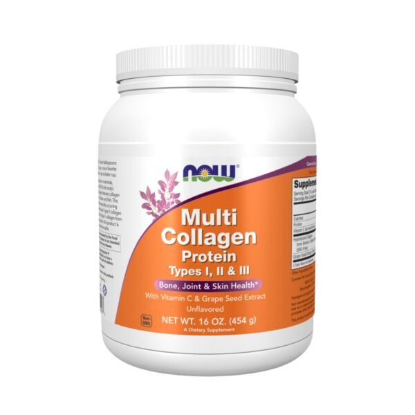 Now Foods | Multi Collagen Protein Types I, II & III | Unflavored, 16 OZ (454GM)