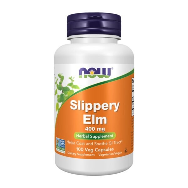 Now Foods | Slippery Elm 400MG | 100 Veg Capsules