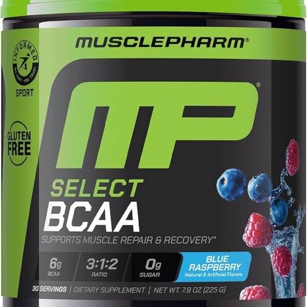 MusclePharm Essentials BCAA Powder, Pre & Post Workout Recovery Drink, Supports Muscle Recovery & Energy Production, Essential Amino Acids Supplement, 30 Servings